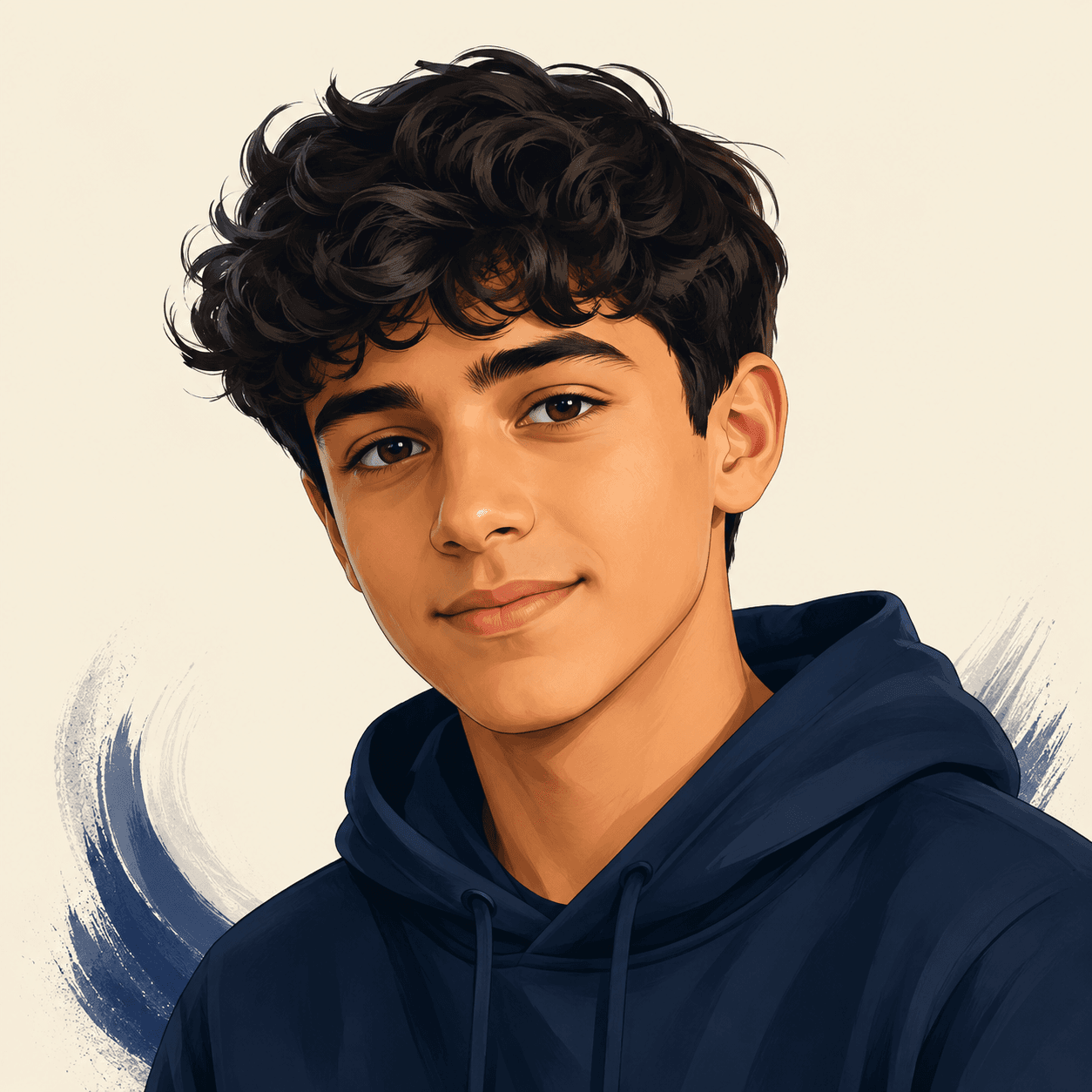 Illustrated portrait of Adam for Foundation GCSE Maths case study