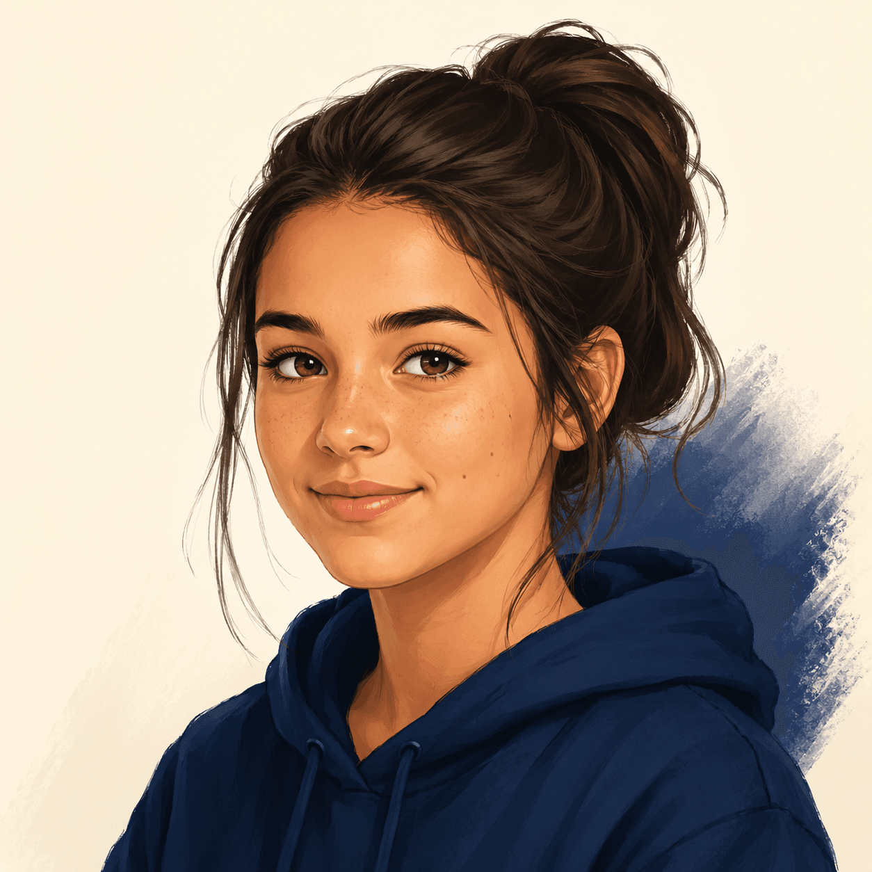 Illustrated portrait of Zoe for Higher GCSE Maths case study