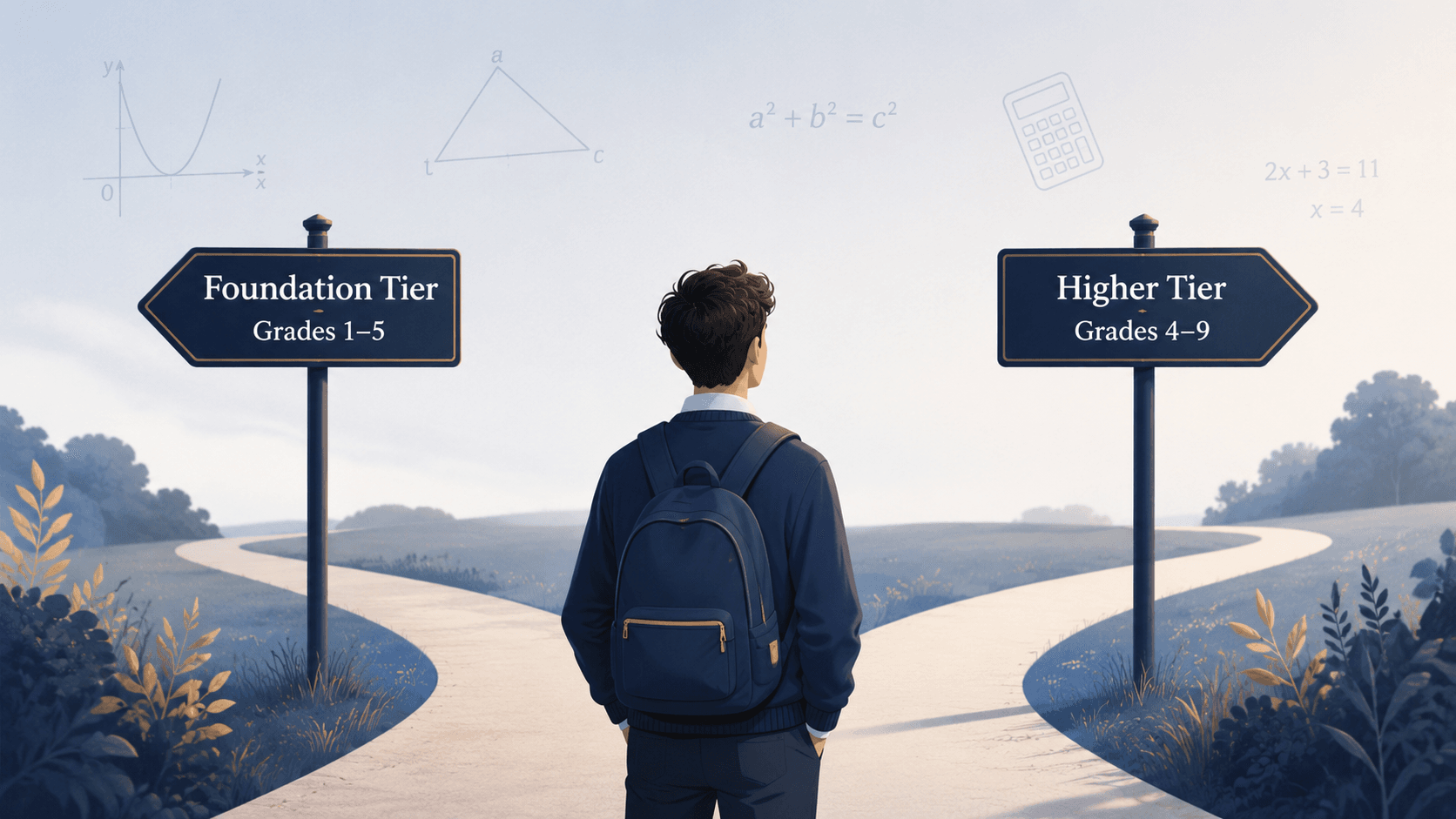 Student choosing between Foundation and Higher GCSE Maths tiers