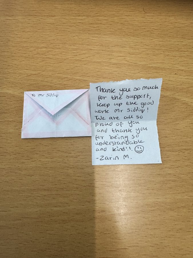 Redacted handwritten student feedback