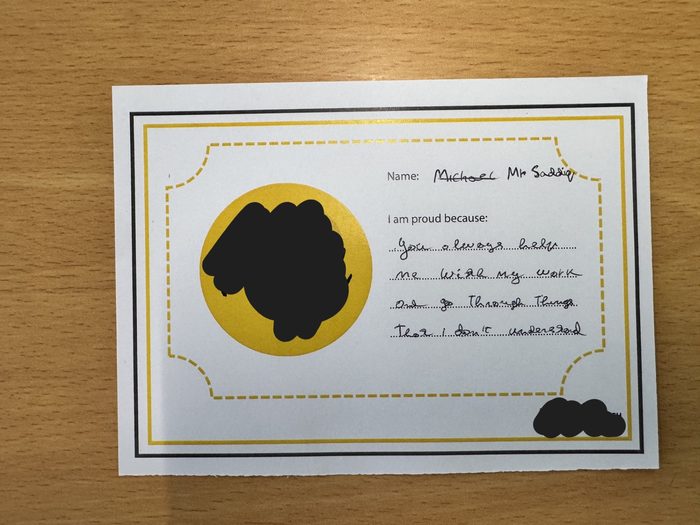 Redacted handwritten student feedback