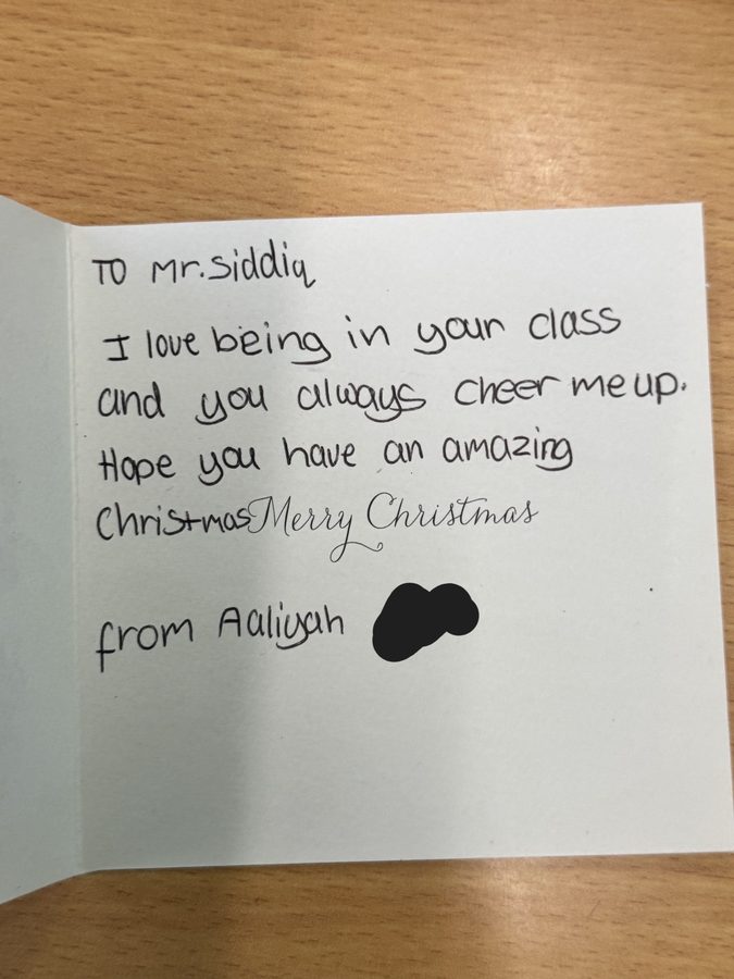Redacted handwritten student feedback